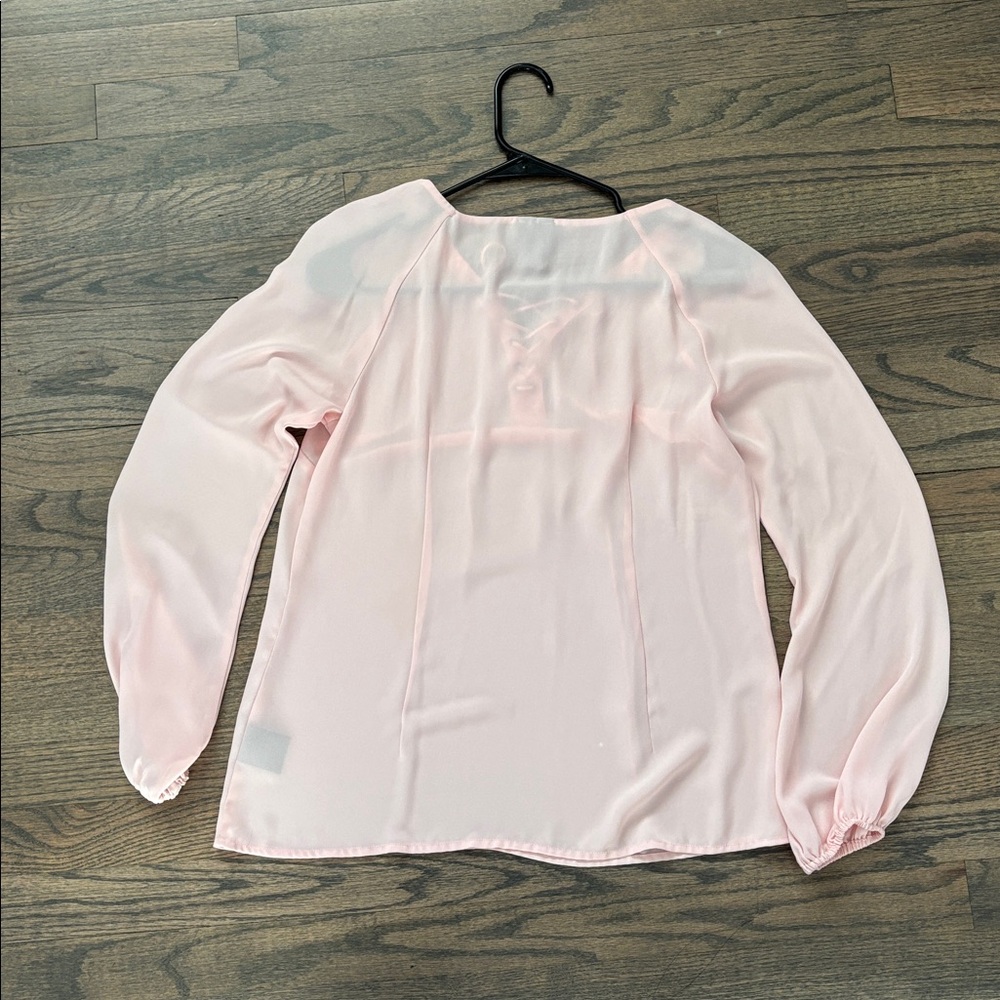 Worthington Light Pink Lace-Up Blouse - Picture 6 of 16